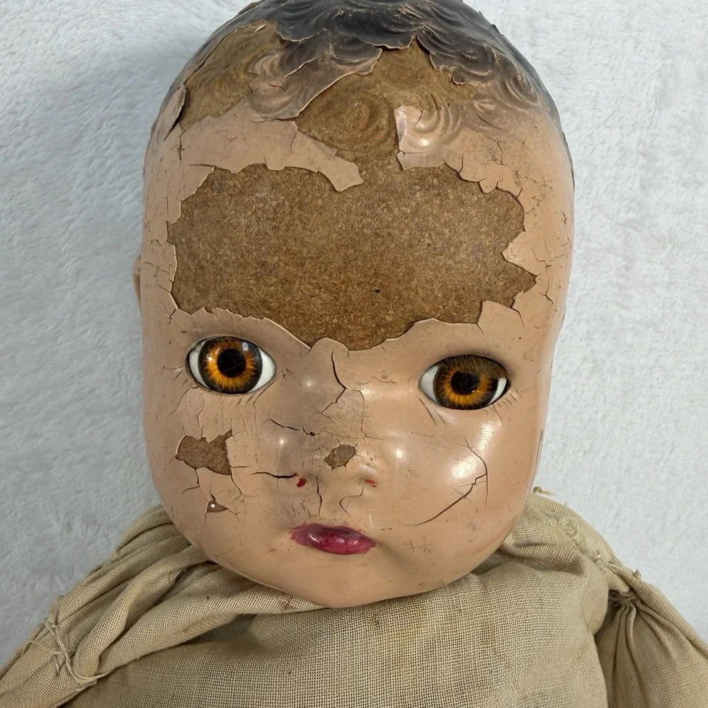 Antique 1920s Haunted Composition Baby Doll Sleepy Eyes Creepy Paranormal Vessel